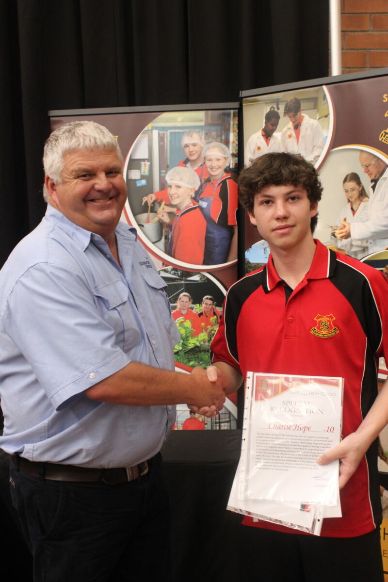 STEM scholarships Charlie Hope handshake 2