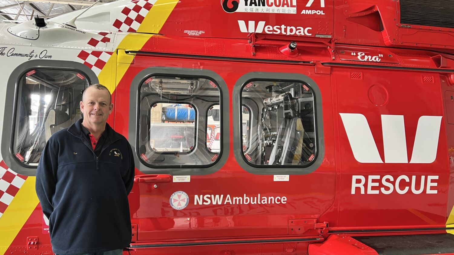 Tim Alt with westpac helicopter